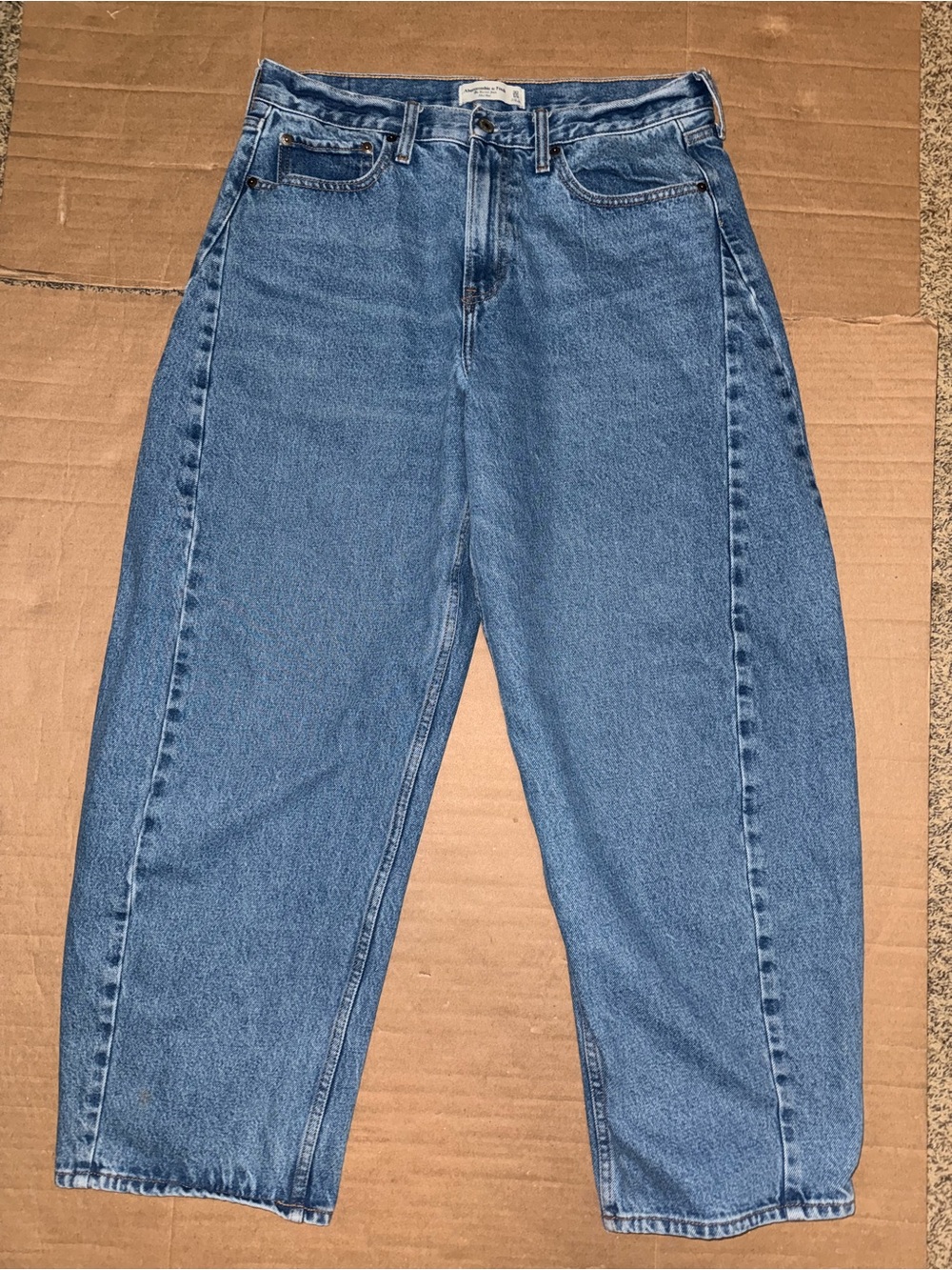 Abercrombie & Fitch Curve Love Barrel Jeans Women’s Size 30/10L Blue Denim - Picture 2 of 11